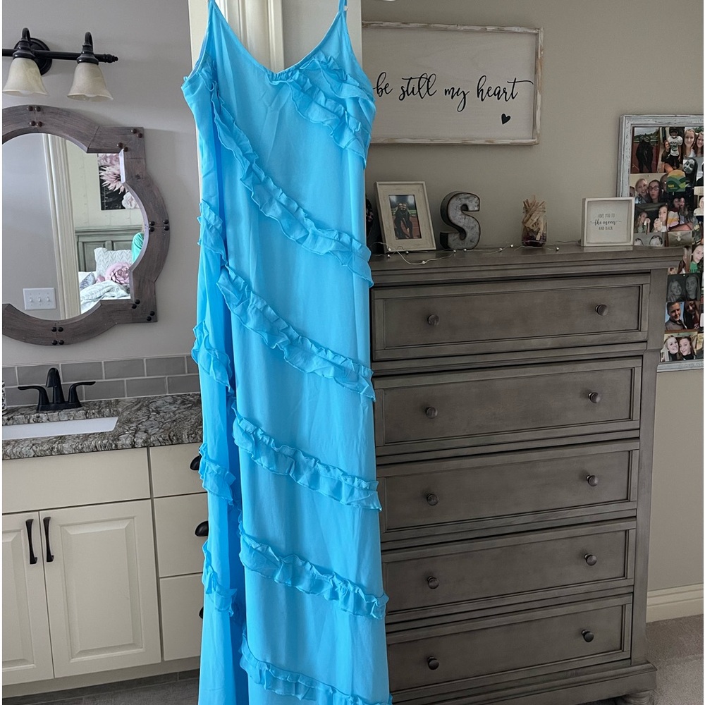 blue maxi dress